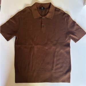 BANANA REPUBLIC - POINT SUR COTTON SWEATER POLO Size M / Hickory Brown